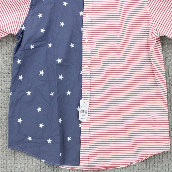 Brook Brothers Shirt Men Large Multicolor Short Sleeve American Flag Collared NW - Picture 5 of 9